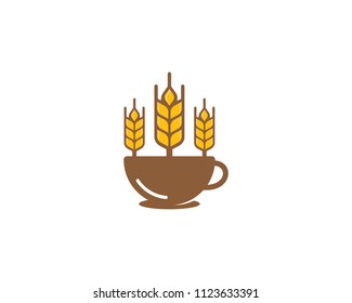 Coffee Wheat Icon Logo Design Element