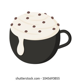 Coffee whip cream cartoon vector. free space for text. wallpaper. background.