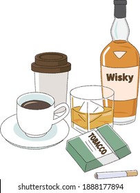 Coffee, whiskey, tobacco, etc.Things that are not good for sleep