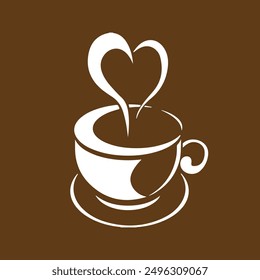 Café en taza blanca con corazón 