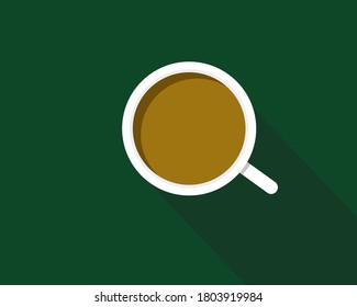 
coffee with white cup and shadow