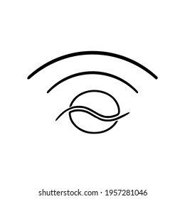 Coffee and Wi-fi Illustration for Logo or Design Element. Simple, Eyecatching, and Memorable. Vector Illustration