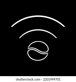 Coffee and Wi-fi Illustration for Logo or Design Element. Simple, Eyecatching, and Memorable. Vector Illustration