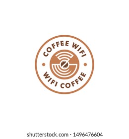 coffee wifi logo template design vector