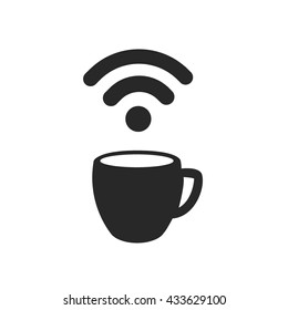 Coffee. Wifi symbol