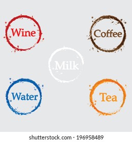 coffee, wine, tea, cocktail and milk Icon
