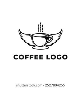 ideia de design de logotipo de asa de café com caneca