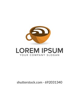 Coffee wireless logo. Food and Drink logo design concept template