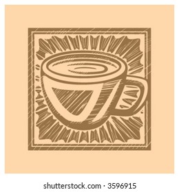 Coffee Woodcut