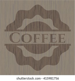 Coffee wooden emblem