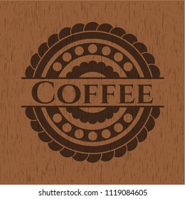 Coffee wooden emblem. Vintage.
