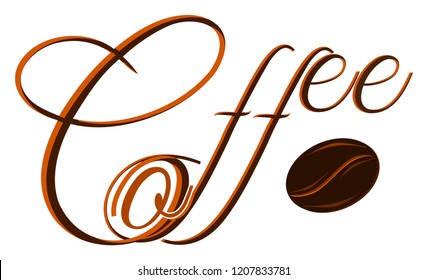 Coffee - word with coffee bean