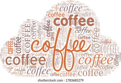 Coffee word cloud isolated on a white background