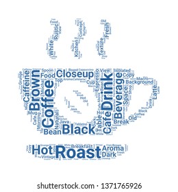 coffee word cloud. tag cloud about coffee