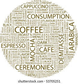 COFFEE. Word collage. Vector illustration.