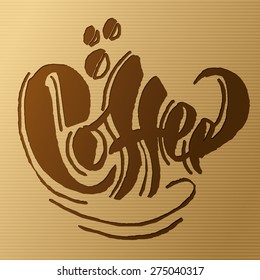 Coffee word painted calligraphy