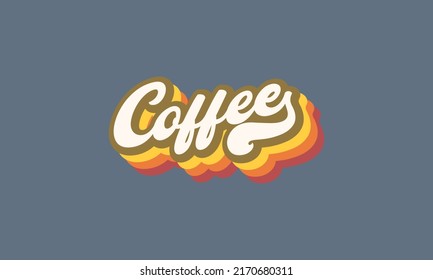  Coffee word vintage retro typography for logo, t shirt, poster, banner, wall art , mug , sticker, tote bag, mini sign