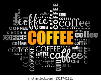 Coffee words cloud collage, art concept background