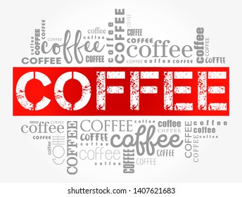 Coffee words cloud collage, art concept background