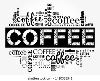 Coffee words cloud collage, art concept background