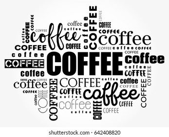 Coffee words cloud collage, art concept background