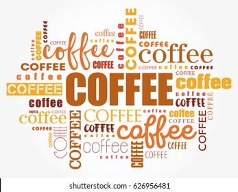Coffee words cloud collage, concept background