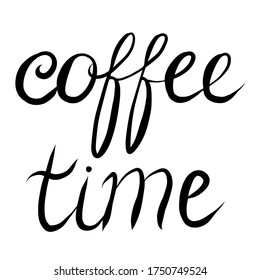 Diseño de texto de palabras de café. Caligrafía dibujada a mano y letras de plumas de pincel. Diseño de folletos publicitarios e invitaciones a cafés, restaurantes, panaderías.