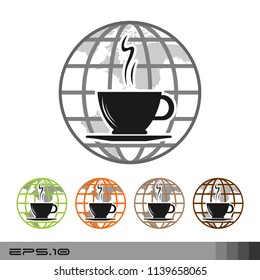 coffee in the world icon vector
