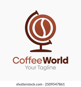 Coffee World Logo Design-Vorlage. Gut für Unternehmen, Agentur, Gemeinschaft und Organisation