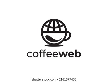 coffee world, vector logo icon template