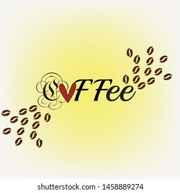 coffee writing on the background