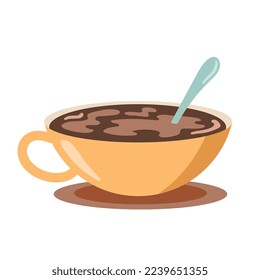 coffee in yellow cup icon