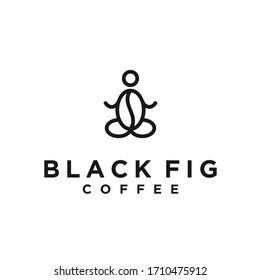 coffee yoga logo vector designs