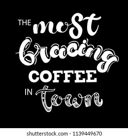 Coffee with you lettering. Coffee quotes. Handwritten design. Vector illustration.