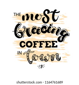 Coffee with you lettering. Coffee quotes. Handwritten design. Vector illustration.