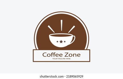 Coffee zone coffee shop logo template vector illustration 