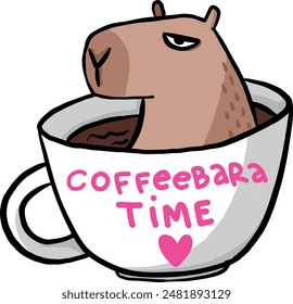 coffeebara time. Print for t-shirt, stationery, cards, messages, web and other design.