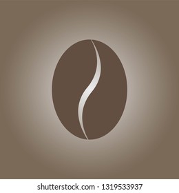 Coffeebean icon isolated on brown background. Vector illustration. EPS 10.