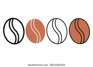 Coffeebean icons showing roasting process stages