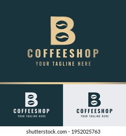 Coffeebean Logo Template - Uppercase Letter B Logo