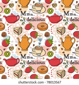 Coffee&dessert seamless background