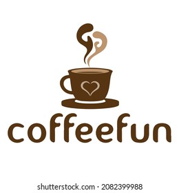 coffeefun logo template This logo illustrates the fun, and entertainment, in addition, with a soft color logo is the best especially for the company’s brand, cafe, restaurant or product that sells