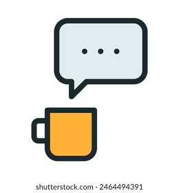 Icono de chat Coffeehouse. Icono de café y chat