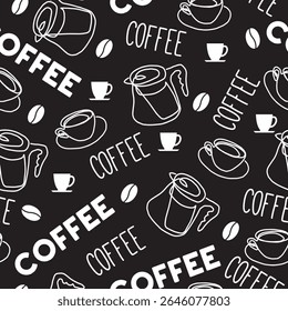 Coffeehouse Chic Coffee Drink Art Pattern. Perfect for decorating a coffee shop, creating unique cafe uniforms, or crafting coffee-themed accessories.