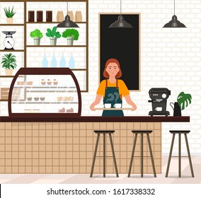 Coffeehouse, coffee shop or cafe and barista.
