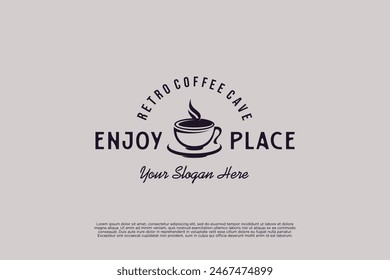 Coffeehouse logo design with retro style