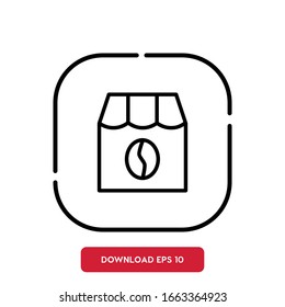Coffeehouse symbol, cafe outline vector icon. Modern, simple flat vector illustration for web site or mobile app