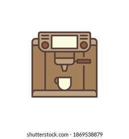 Coffee-Machine vector concept brown icon or logo element