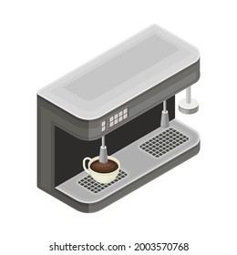 Coffeemaker or Coffee Machine as Cooking Appliance used to Brew Coffee Isometric Vector Illustration