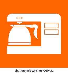 Coffeemaker, coffee machine white icon .